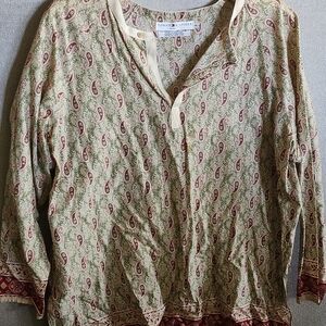 Tommy Hilfiger Red and Cream Paisley Top